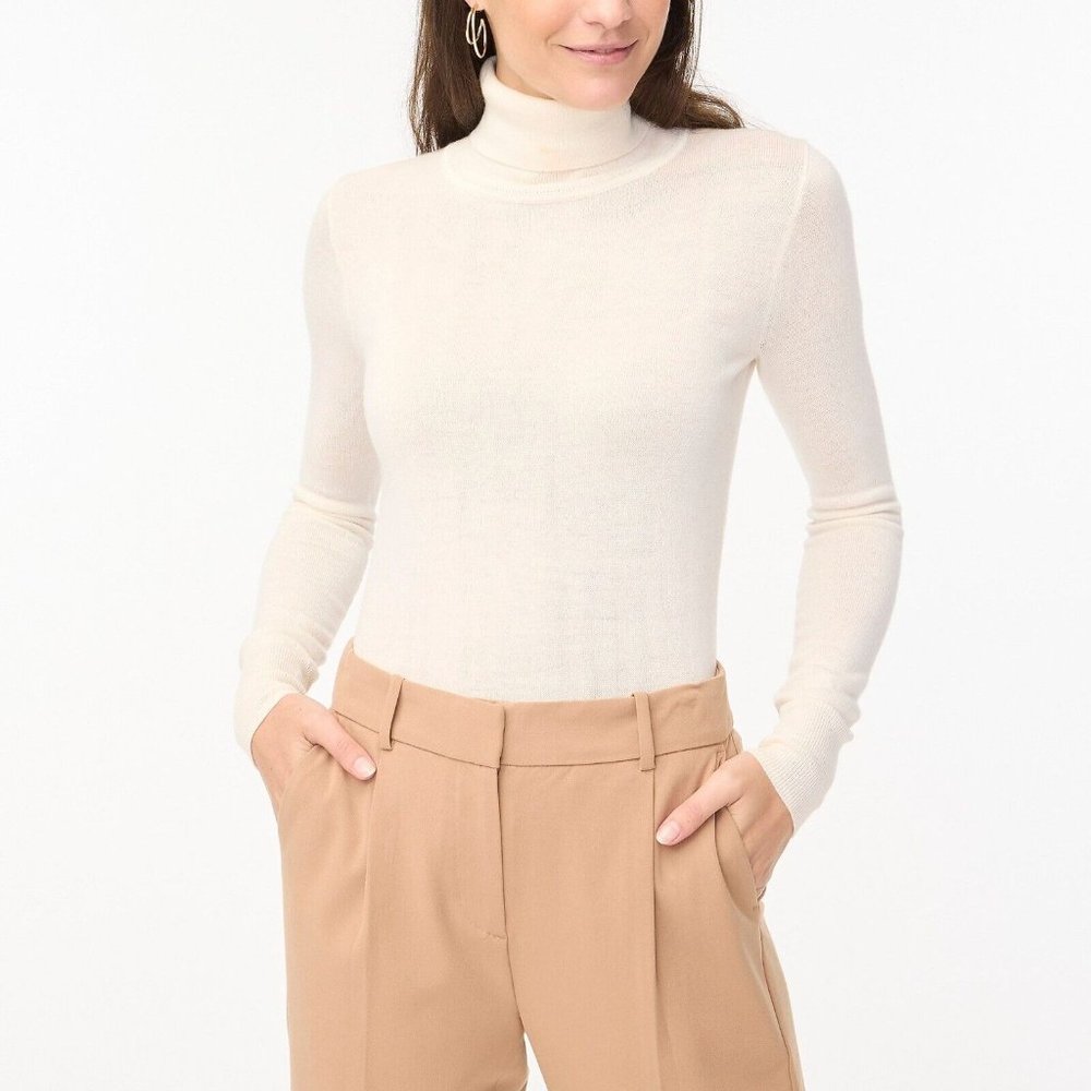 J. Crew Off White Wool Blend Long Sleeve Turtleneck Sweater M, XXL NWT